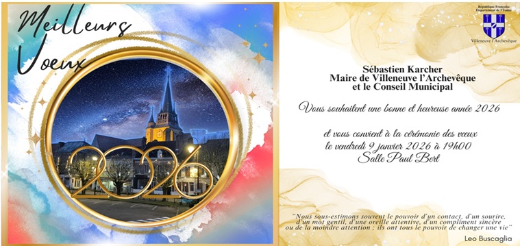 Cérémonie des vœux 2026 Villeneuve l'Archevêque