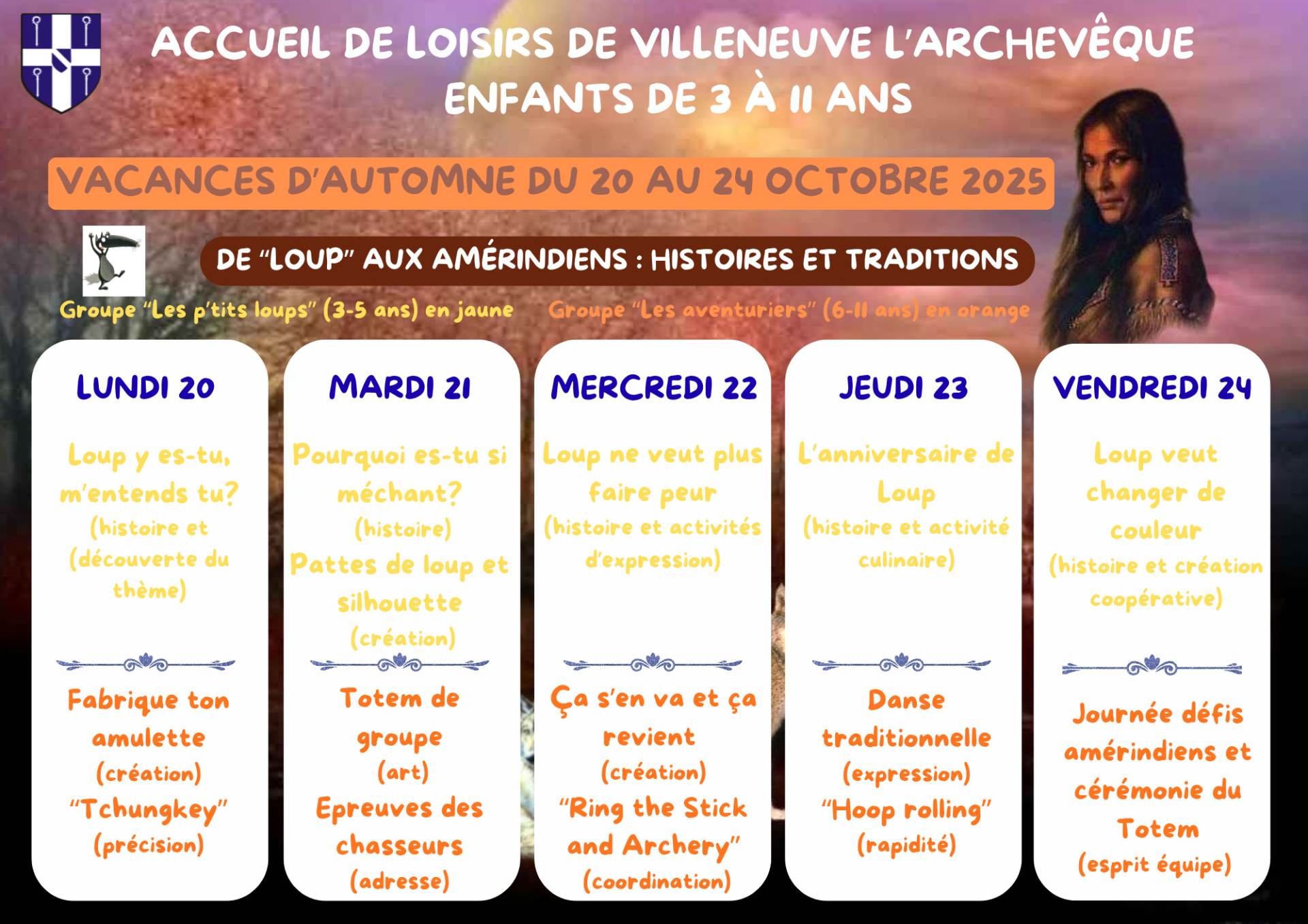 programme accueil de loisirs vacances d'automne